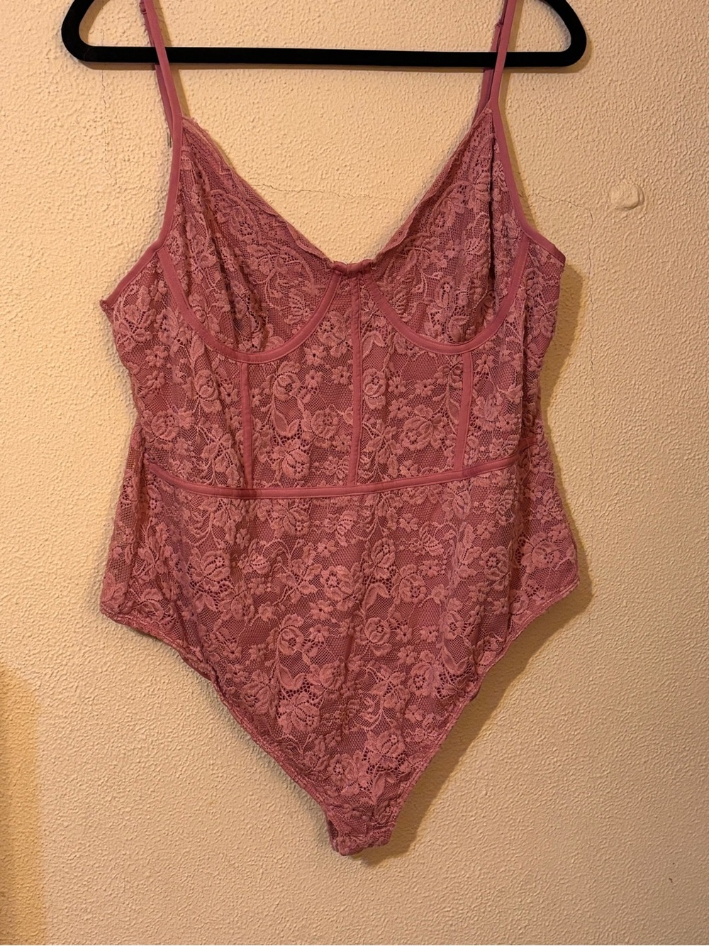 Rue21+ Mauve Floral Lace Corset Bodysuit Size 2X